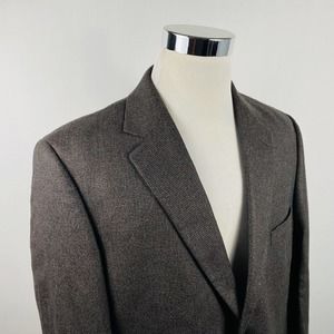 Joseph & Feiss 42S Sport Coat 100% Lambswool Brown Gold Two Button